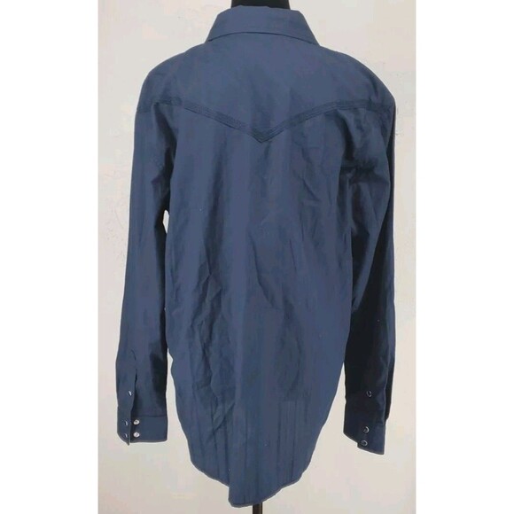 Western Apparel Cowboy Shirt Pearl Snap Button Navy Blue | Cody James Size M - Picture 4 of 8